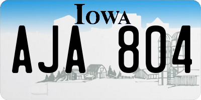 IA license plate AJA804