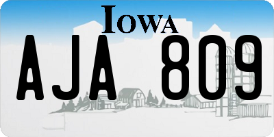 IA license plate AJA809