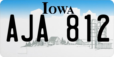 IA license plate AJA812