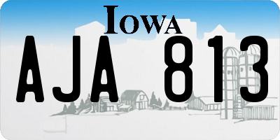 IA license plate AJA813
