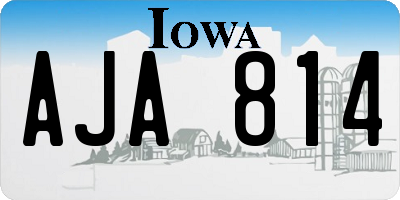 IA license plate AJA814