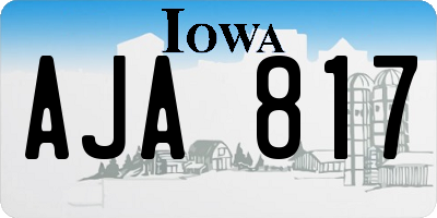 IA license plate AJA817