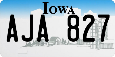 IA license plate AJA827