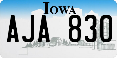 IA license plate AJA830