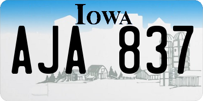IA license plate AJA837
