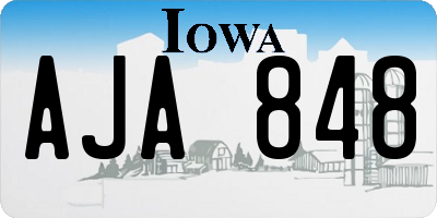 IA license plate AJA848