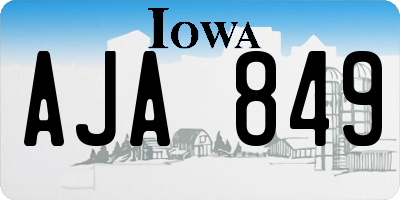 IA license plate AJA849