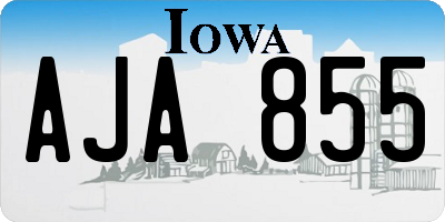 IA license plate AJA855