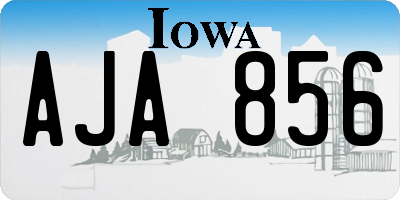 IA license plate AJA856