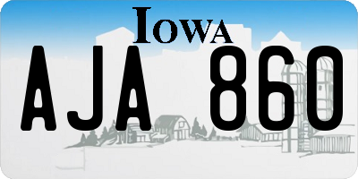IA license plate AJA860