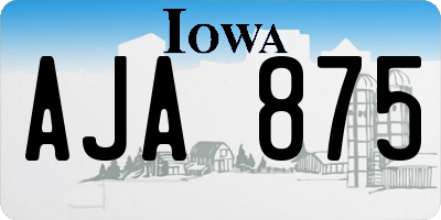 IA license plate AJA875