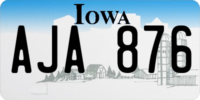 IA license plate AJA876