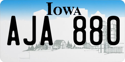 IA license plate AJA880