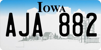 IA license plate AJA882