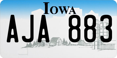 IA license plate AJA883