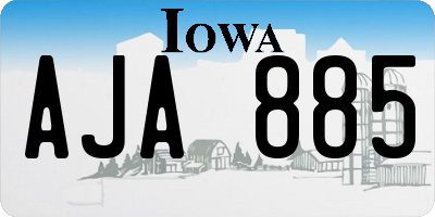 IA license plate AJA885
