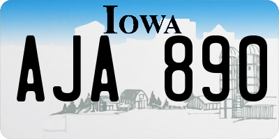 IA license plate AJA890