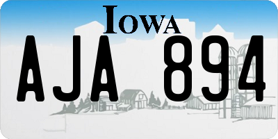 IA license plate AJA894