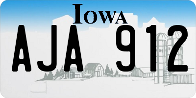 IA license plate AJA912