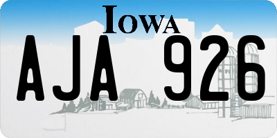 IA license plate AJA926