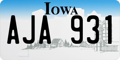 IA license plate AJA931