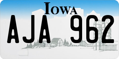 IA license plate AJA962