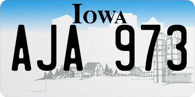 IA license plate AJA973