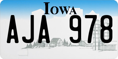 IA license plate AJA978