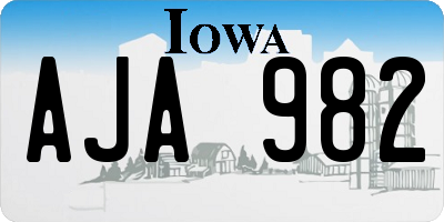 IA license plate AJA982
