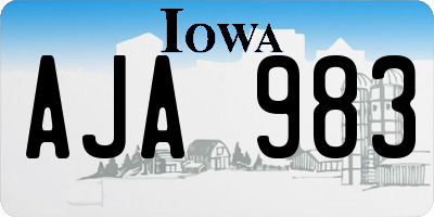 IA license plate AJA983
