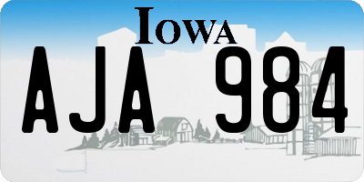 IA license plate AJA984