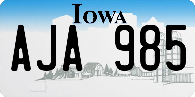 IA license plate AJA985