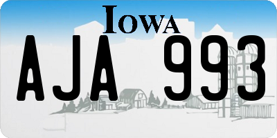 IA license plate AJA993