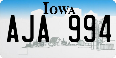 IA license plate AJA994