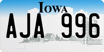 IA license plate AJA996