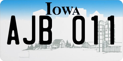 IA license plate AJB011
