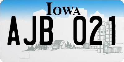 IA license plate AJB021