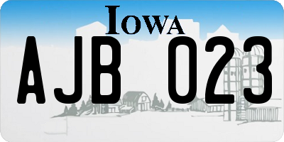 IA license plate AJB023