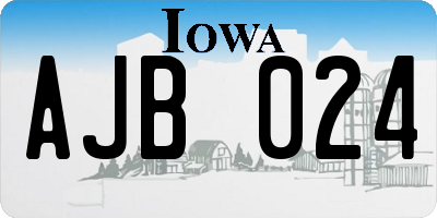 IA license plate AJB024