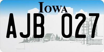 IA license plate AJB027