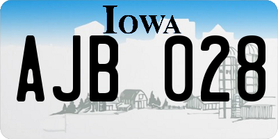 IA license plate AJB028