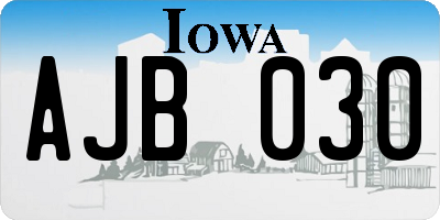 IA license plate AJB030
