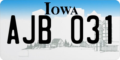 IA license plate AJB031