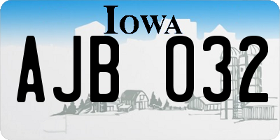 IA license plate AJB032