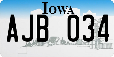 IA license plate AJB034