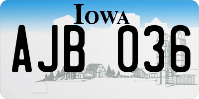 IA license plate AJB036