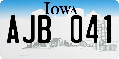 IA license plate AJB041