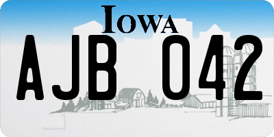 IA license plate AJB042