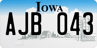 IA license plate AJB043