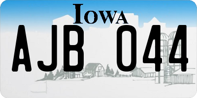 IA license plate AJB044